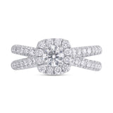 0.40ct Round Brilliant Center and 0.70ct Side 14k White Gold Diamond Engagement Ring