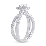 0.40ct Round Brilliant Center and 0.70ct Side 14k White Gold Diamond Engagement Ring