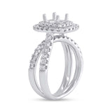 1.25ct 14k White Gold Diamond Semi-mount Ring for 1.00ct Center