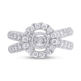 1.21ct 14k White Gold Diamond Semi-mount Ring for 1.50ct Center