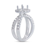 1.21ct 14k White Gold Diamond Semi-mount Ring for 1.50ct Center