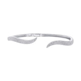 0.84ct 14k White Gold Diamond Pave Bangle