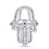 1.64ct 14k White Gold Diamond Hamsa Ring Size 6.5