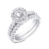 1.19ct 14k White Gold Diamond Semi-mount Ring 2-pc Size 6.5