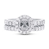 1.19ct 14k White Gold Diamond Semi-mount Ring 2-pc Size 6.5
