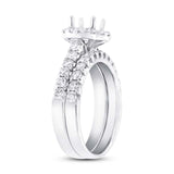 1.19ct 14k White Gold Diamond Semi-mount Ring 2-pc Size 6.5