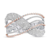 10.89ct 18k Two-tone Rose Gold Diamond Bridge Bangle