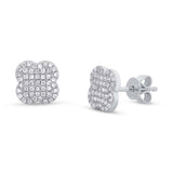 0.31ct 14k White Gold Diamond Clover Stud Earring