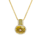 0.25ct White & Yellow Diamond & 2.76ct Citrine 14k Yellow Gold Pendant
