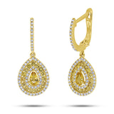 0.47ct Diamond & 1.04ct Citrine 14k Yellow Gold Earring