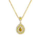 0.27ct Diamond & 0.77ct Citrine 14k Yellow Gold Pendant