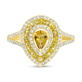 0.37ct Diamond & 0.74ct Citrine 14k Yellow Gold Ring