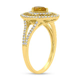 0.37ct Diamond & 0.74ct Citrine 14k Yellow Gold Ring