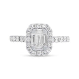 1.07ct 14k White Gold Diamond Baguette Lady's Ring Size 6.5