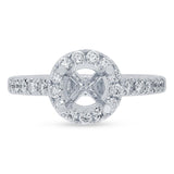 0.68ct 18k White Gold Diamond Semi-mount Ring for 1.00ct Center