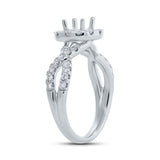 0.75ct 14k White Gold Diamond Semi-mount Ring for 0.60ct Center