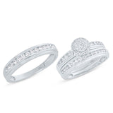 0.93ct 14k White Gold Diamond Trio Set Cluster