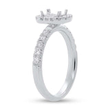0.50ct 14k White Gold Diamond Semi-mount Ring for 6x4mm Center