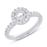 0.55ct 14k White Gold Diamond Semi-mount Ring for 0.75ct Center