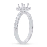 0.55ct 14k White Gold Diamond Semi-mount Ring for 0.75ct Center