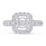 0.85ct 14k White Gold Diamond Semi-mount Ring for 1.50ct Center