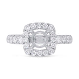 0.75ct 14k White Gold Diamond Semi-mount Ring for 1.00ct Center