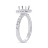 0.75ct 14k White Gold Diamond Semi-mount Ring for 1.00ct Center