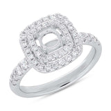 0.70ct 14k White Gold Diamond Semi-mount Ring for 0.75ct Center