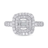 0.70ct 14k White Gold Diamond Semi-mount Ring for 0.75ct Center
