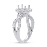 1.00ct 14k White Gold Diamond Semi-mount Ring for 1.50ct Center