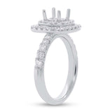 0.85ct 14k White Gold Diamond Semi-mount Ring for 1.00ct Center