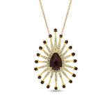 0.35ct Diamond & 2.35ct Garnet 14k Yellow Gold Pendant