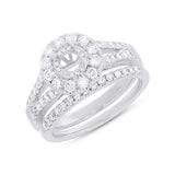 1.03ct 14k White Gold Diamond Semi-mount Ring