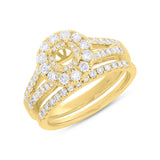 1.03ct 14k Yellow Gold Diamond Semi-mount Ring