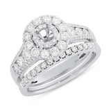 1.19ct 14k White Gold Diamond Semi-mount Ring
