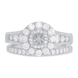 1.19ct 14k White Gold Diamond Semi-mount Ring