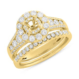 1.19ct 14k Yellow Gold Diamond Semi-mount Ring