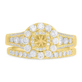 1.19ct 14k Yellow Gold Diamond Semi-mount Ring