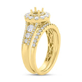 1.19ct 14k Yellow Gold Diamond Semi-mount Ring