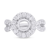 1.22ct 14k White Gold Diamond Semi-mount Ring for 2.00ct Center