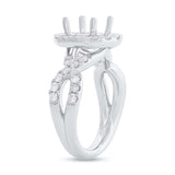 1.22ct 14k White Gold Diamond Semi-mount Ring for 2.00ct Center