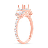 1.00ct 18k Rose Gold Diamond Semi-mount Ring for 1.00ct Center