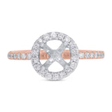 0.36ct 14k Two-tone Rose Gold Diamond Semi-mount Ring