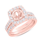 1.25ct 18k Rose Gold Diamond Semi-mount Ring 2-pc