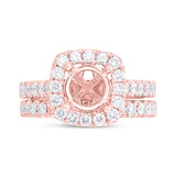 1.25ct 18k Rose Gold Diamond Semi-mount Ring 2-pc