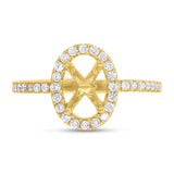 0.35ct 14k Yellow Gold Diamond Oval Semi-mount Ring for 9x7mm Center