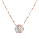 0.36ct 14k Rose Gold Diamond Cluster Pendant