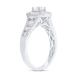 0.40ct Round Brilliant Center and 1.02ct Side 14k White Gold Diamond Engagement Ring