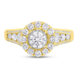 0.40ct Round Brilliant Center and 1.02ct Side 14k Yellow Gold Diamond Engagement Ring