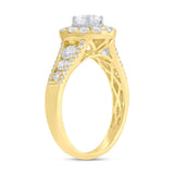 0.40ct Round Brilliant Center and 1.02ct Side 14k Yellow Gold Diamond Engagement Ring